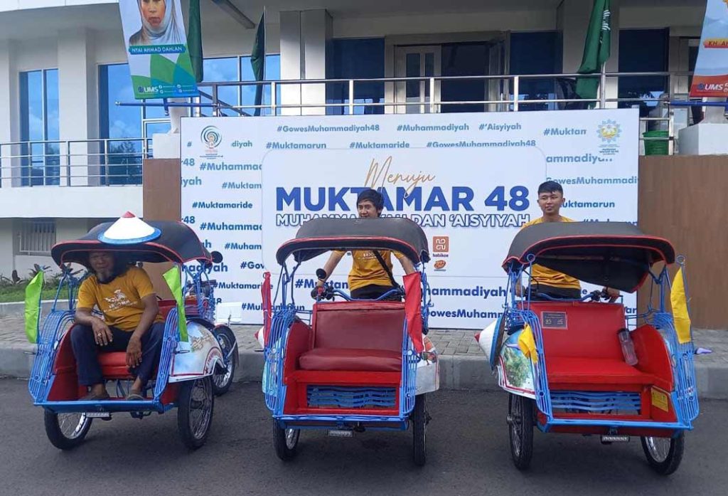 Becak Stroom Jogja Siap Beroperasi Di Edutorium UMS Saat Muktamar CirebonMU