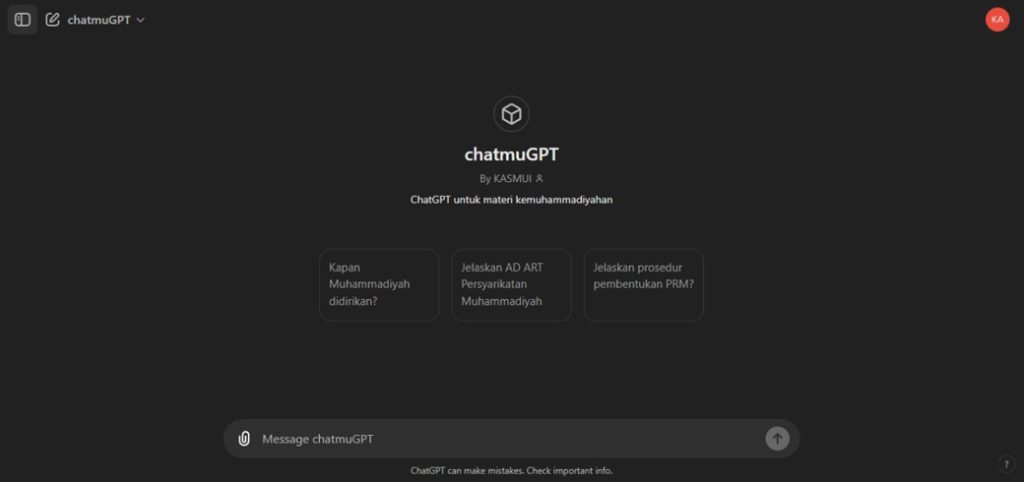 ChatmuGPT, Cara Mudah Belajar Materi Al-Islam dan Kemuhammadiyahan CirebonMU