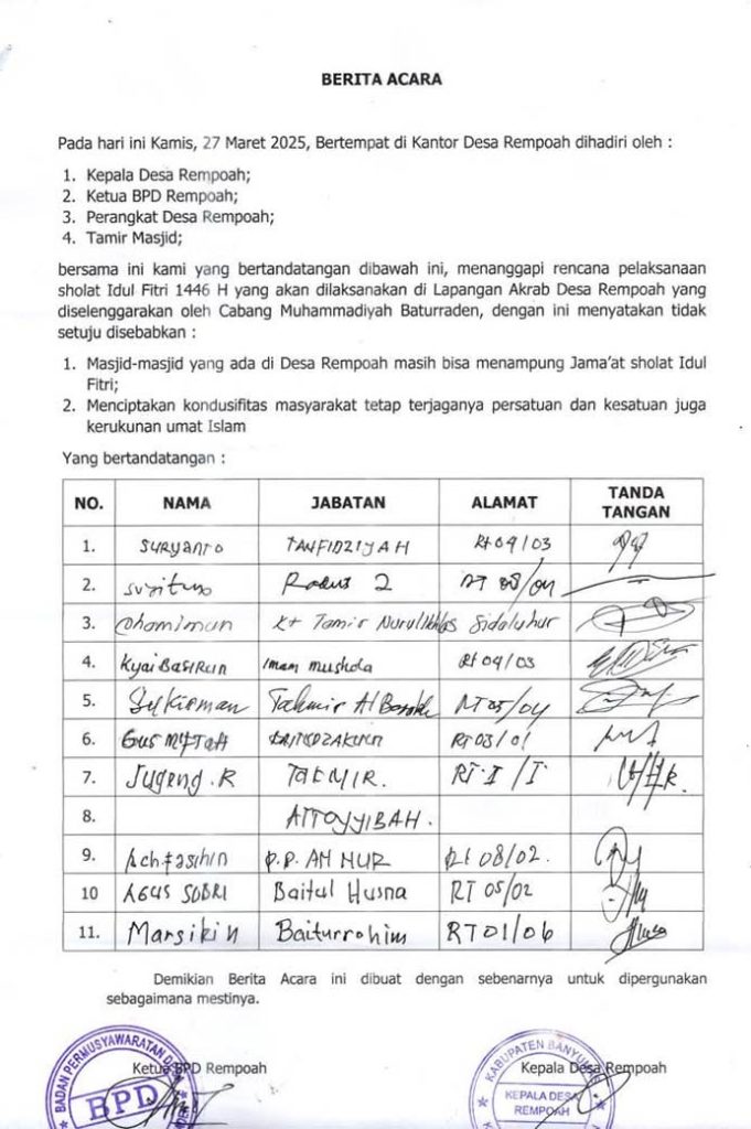 Tidak Izinkan Muhammadiyah Gunakan Lapangan untuk Shalat Ied, Ini Alasan Pemerintahan Desa Rempoah CirebonMU